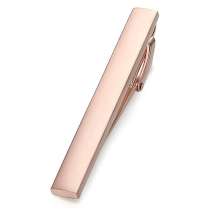 HONEY BEAR 5cm/5.4cm/6cm Mens Tie Clip Bar for Normal Size Steel Business Wedding Gift 1.97"/2.12"/2.36" - style: 5cm Brushed Rose Gold