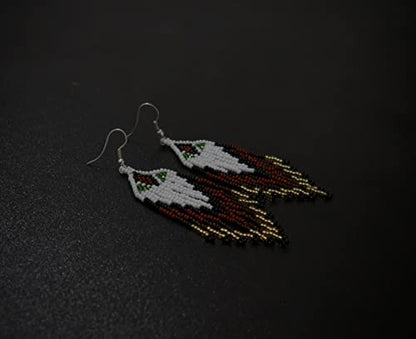 Handmade Native American Style Tribal ethnic Seed Bead Beaded Layered Medallion Necklace 4 - color: Brown