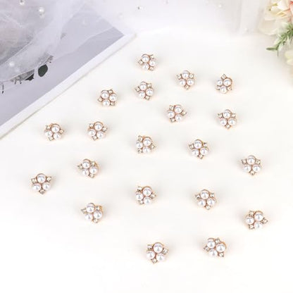 YISSION 20 Pcs Mini Rose Gold Pearl Hair Clips for Girls & Women - Cute & Elegant Wedding Bridal Hair Accessories - color: Rose Gold