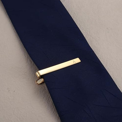 UBGICIG 3 Pcs Stainless Steel Tie Clips for Men Elegant Personalized Letter Tie Clip Set for Men Classic Gold Plated Silver Black Tone Tie Bar - style: I-Style 2