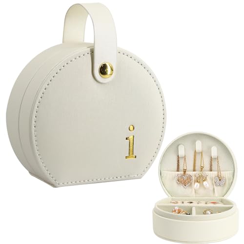 COLLECTIVE HOME Small Travel Jewelry Case for Women, Detachable Handle (i) | Portable Jewelry Box, Organizer for Rings, Earrings,Necklaces, Birthday, Christmas, Mother's Day Personalized Gifts for Women - color: i