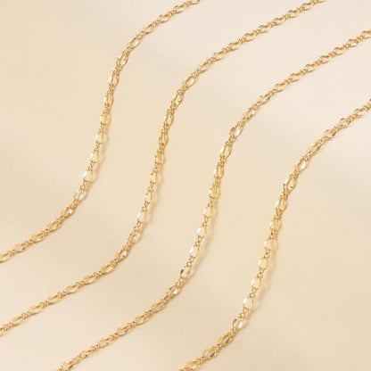 Jabogrii 32.8 Feet Lip Jewelry Making Chains Bulk 18K Gold Brass Chain | Permanent Chain for Jewelry Making DIY Craft Chain Roll Jewelry Findings - color: Lip Gold