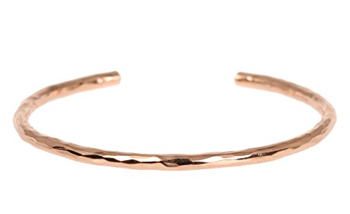 3mm Hammered Copper Cuff Bracelet Handmade Jewelry - 100% Solid Uncoated Copper
