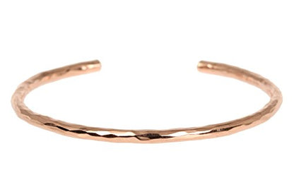 3mm Hammered Copper Cuff Bracelet Handmade Jewelry - 100% Solid Uncoated Copper