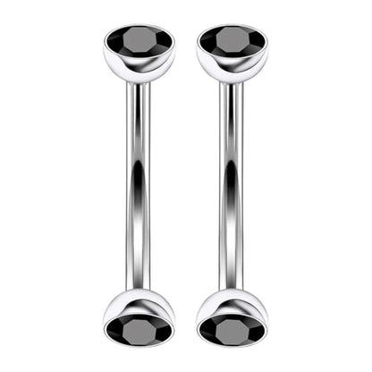16G Astm F136 Titanium Eyebrow Piercing Jewelry Curved Barbell Eyebrow Ring Vertical Labret Lip Jewelry Daith Rook Earrings Navel Small Belly Button Ring Piercing Jewelry for Women Men CZ - style: 16G, 10MM Length, Round Black CZ