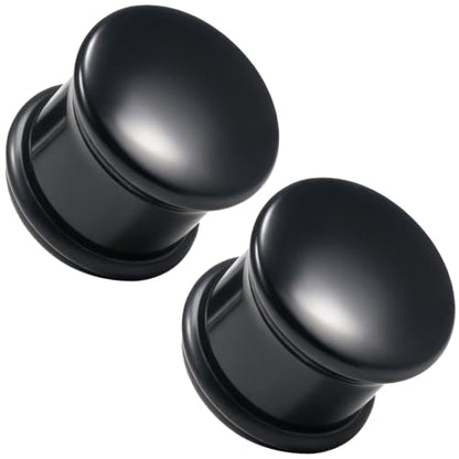 8G-12mm Solid Ear Plugs Tunnels for Women Men Single Flared Ears Gauge Plugs with O-Ring Stretcher Expander Piercing Body Jewelry Black White Clear Opalite 1 Pairs - color: Black, size: 0 Gauge(8mm) = 5/16 inch