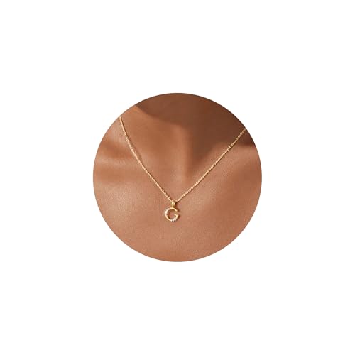 Turandoss Initial Necklaces for Women - 14K Gold Plated Dainty Letter A-Z Pendant Necklace Personalized Trendy Fashion Jewelry for Women Girls Birthday Gifts - color: G