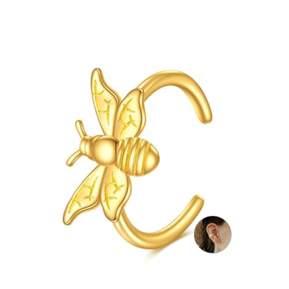 KECHO 14K Gold Ear Cuff Earrings Hypoallergenic Non Piercing Cartilage Earring Jewelry Gifts for Women - style: Bee