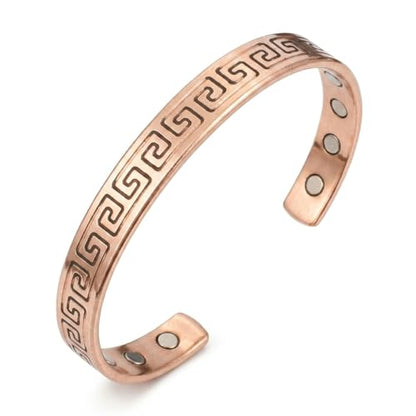 Pure Copper Cuff Bangle Bracelet 100% Solid, Raw & Uncoated Handmade Bracelets Jewelry Cuff Gift Bangle for Women & Men - color: Copper cb-108