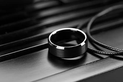 LerchPhi Engraved Custom Tungsten Rings For Men Wedding Band Personalized Titanium Promise Ring for Him Black/Red/Green/Purple/Blue Beveled Edge Szie 6 to 16 - color: Custom-8MM Titanium