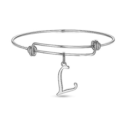 Stainless Steel Initial Letter Connector Charms Alphabet Pendant Diy Craft for Jewelry Making Necklaces Bracelets Keychain - color: Stainless Steel L