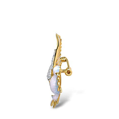 Santuzza 925 Sterling Silver Enamel Brooch Pin for Women - color: [A]Pigeon