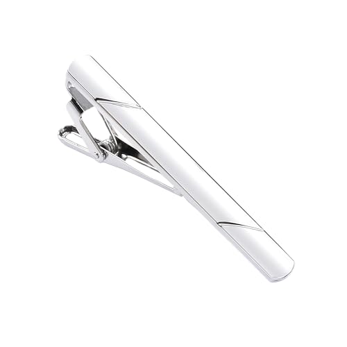 Tie Clips for Men Stainless Steel Minimalist Tie Bar, Non-Slip Classic Gold & Silver Tie Clip, Perfect Business Wedding Gifts for Father Husband Boyfriend Daily Wear - color: Silver