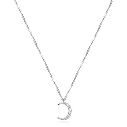 Fettero Pendant Necklace Gold Choker Layered Coin Open Karma Circle Full New Crescent Moon 14K Gold Plated Simple Dainty Necklaces for Women Jewelry Gift - style: Crescent Moon Sliver