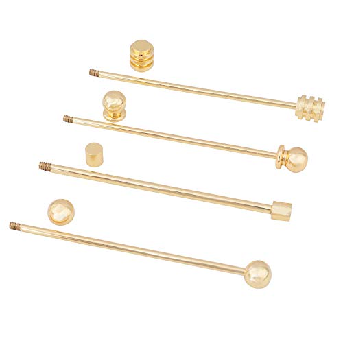 3PCS Copper Collar Bar Shirt Tie Necktie Pins Clip Clasp Lapel Stick Brooch Barbell Screw Cravat Pin - color: gold