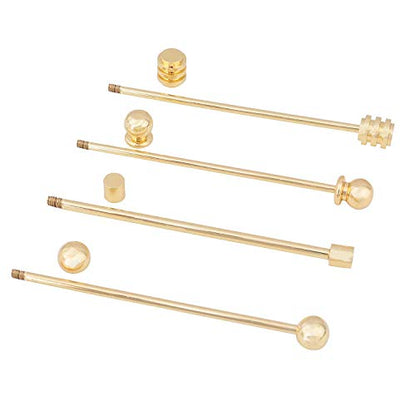 3PCS Copper Collar Bar Shirt Tie Necktie Pins Clip Clasp Lapel Stick Brooch Barbell Screw Cravat Pin - color: gold