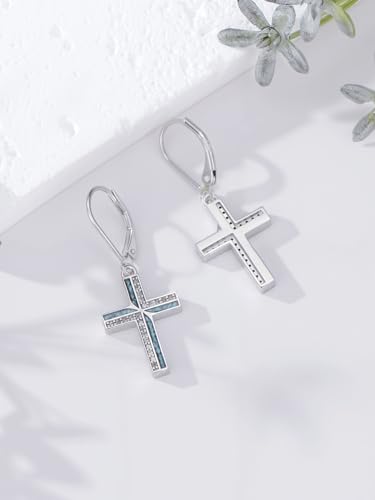 Dorunmo s925 Sterling Silver Western Dangle Drop Earrings Birthday Jewelry Gifts for Women - style: Cross