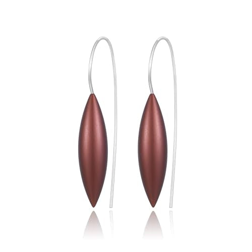 Oval Drop Earrings for Women, Long Thread Dangle Earrings, Colorful lightweight aluminum alloy, Suitable for Jewelry Gifts and Valentine's Day - color: Brown