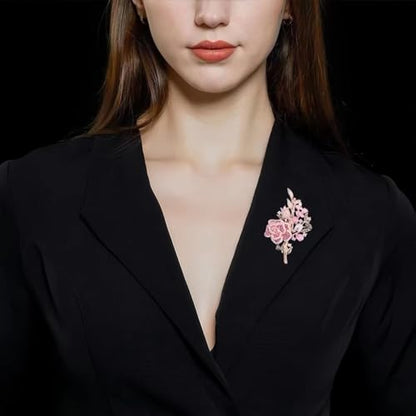 SYWDUDUCLT Fashion Elegant Brooches for Women Brooch, Suitable For Party And Daily Wear On Many Occasions - style: ColouredRose