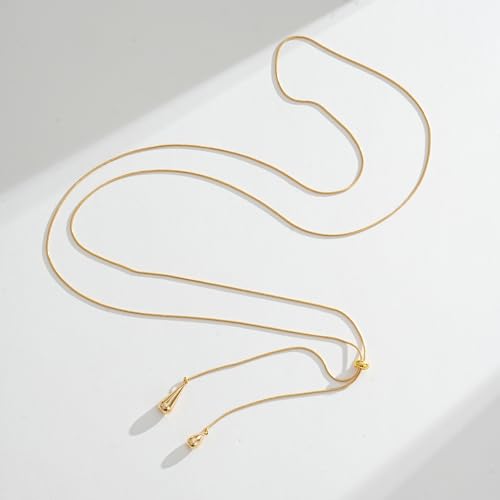 Gold Lariat Necklace for Women Heart Pearl Y - Shaped Long Necklace Simple Chain Trendy Jewelry Gifts - color: Tassel Drop