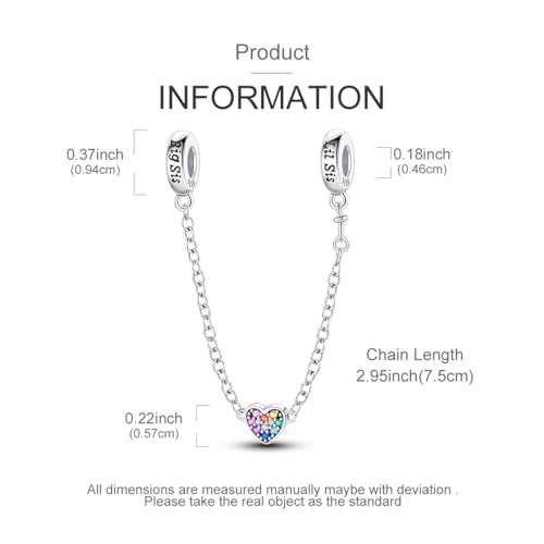 NARMO 925 Sterling Silver Charm Bead for Bracelets Silver Charms for Women - color: Colorful Heart