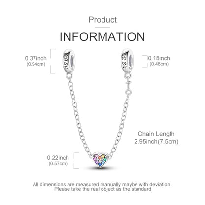 NARMO 925 Sterling Silver Charm Bead for Bracelets Silver Charms for Women - color: Colorful Heart