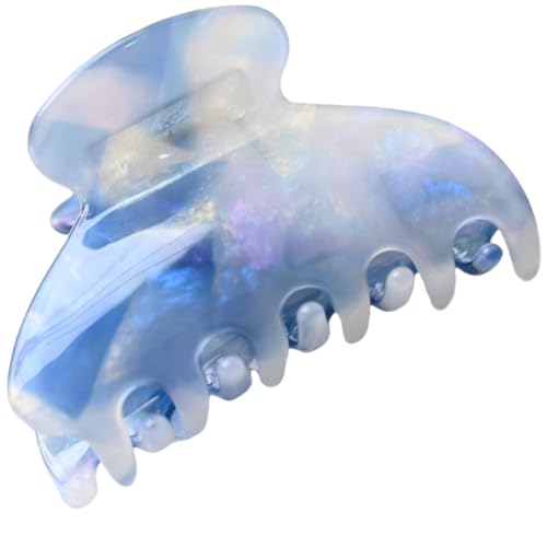 Handmade Celluloid Acetate French Design Barrettes Tortoise Shell Claws Hair Claw Luxury Fashion Accessories Hair Clip for Women (aespa blue) - color: aespa blue