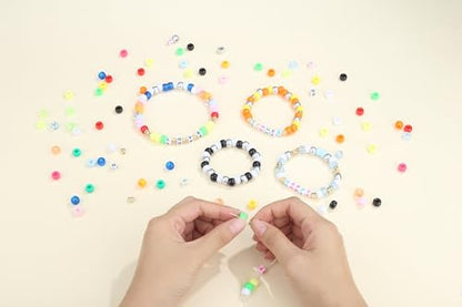 Pony Beads for Bracelets 530 Pcs Pony Beads Bulk Kandi Beads Friendship Bracelet Kit Kandi Bracelet Kit Beads for Crafts 9mm - color: Pony beads