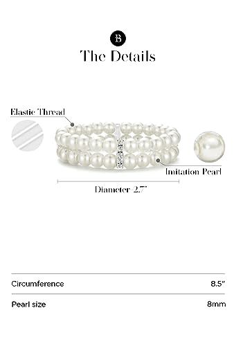 BABEYOND 1920s Flapper Imitation Pearl Bracelet Great Gatsby Pearl Bracelet Roaring 20s Accessories Jewelry Set - style: 2layer