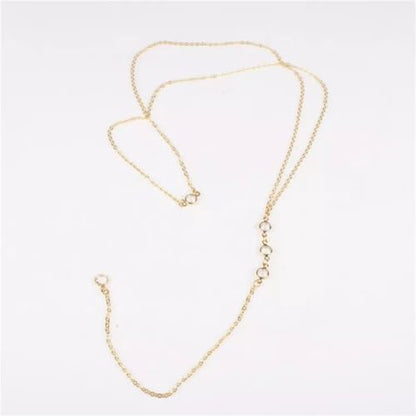 Dainty Crystal Back Chain for Women Sparkly Rhinestone Long Back Necklace for Backless Dress Summer Party Body Jewelry - color: Gold B
