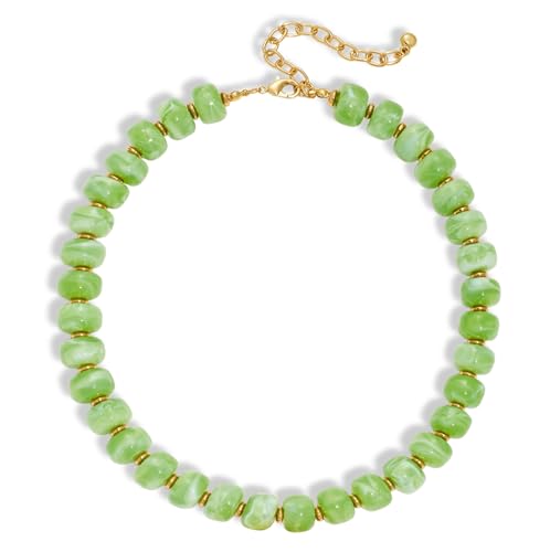 LILIE&WHITE Resin Chunky Beaded Necklace for Women Minimalistic Modern Statement Necklace Jewelry Accessories - color: XL23228D