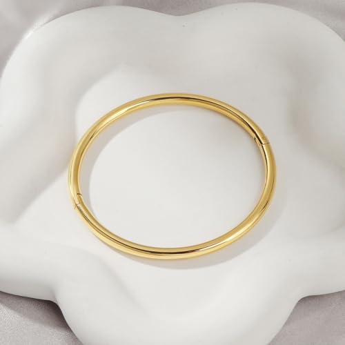 18K Gold Bangle Bracelets for Women 925 Sterling Silver Bracelets Bracelets Adjustable Boho Bracelets Stackble Cuff Bangle Bracelets for Men Women Chunky Gold Bangle Open Cuff Bracelets Christmas Gift - color: Bracelets-18