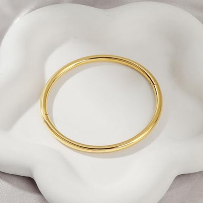 18K Gold Bangle Bracelets for Women 925 Sterling Silver Bracelets Bracelets Adjustable Boho Bracelets Stackble Cuff Bangle Bracelets for Men Women Chunky Gold Bangle Open Cuff Bracelets Christmas Gift - color: Bracelets-18