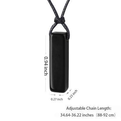 FANASY Natural Gemstone Pendant Necklace for Men Healing Crystal Pendant Adjustable Black Rope Necklace Jewelry Gifts for Women Men - color: Z-Style 1