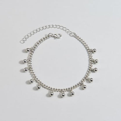 MXUHUI Boho White Beads Pearl Dangle Anklet Beaded Pearl Bracelet Foot Chain Stretch Anklet Summer Beach Jewelry for Women - color: Beads