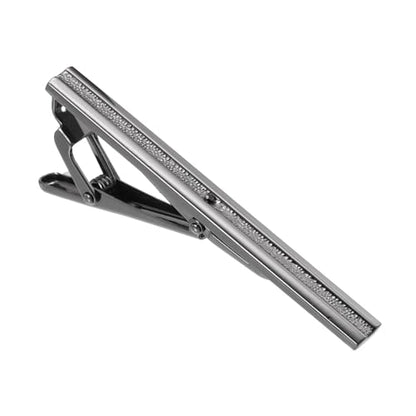 PATIKIL Tie Clip for Men, Rhinestones Necktie Bar Pinch Clips with Black Gift Box for Regular Ties Wedding Business Valentine's Day Father's Day Anniversary - color: Black Gray(Black)