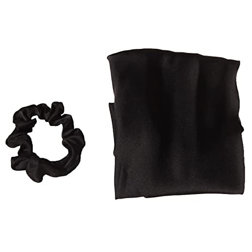 3PCS Hair Scarf Scruncheis for Women Knotted Bow Hair Ties Elastic Bands Satin Hair Ribbon Scrunchy Red Ponytail Holder for Women and Girls (Navy Black Green) - color: Navy Black Green