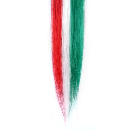2 Pack Braid Ponytail Extension, Full of Christmas Color Ponytail Extension | 26 Inch Braid Extensions with Elastic Tie Straight Tube Sleek Wrap Extension Hair Ponytail (Green/White/Red#) - color: Green/White/Red#, size: 26 Inch（Pack of 2）