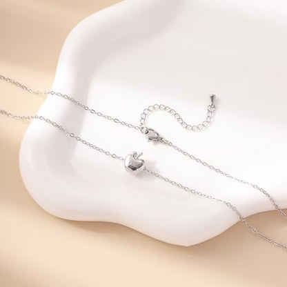 RZKING Silvery Necklace for Women, Gifts for Friend Mom Daughter Teacher - style: Apple