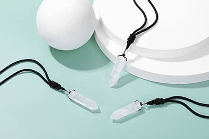 Top Plaza Healing Crystal Stone Necklaces for Men Hexagonal Pendant Necklaces Adjustable Braided Rope Natural Gemstone Necklace Jewelry Christmas Gift for Dad, Husband - color: Clear Quartz