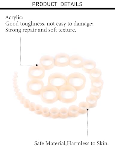10G-25mm Thin & Thick Silicone Ear Gauges Tunnels Stretching Kit Double Flared Rubber Gauges Tunnels Plugs Flexible Soft Tunnels Earrings Gauge Kit for Women Men - color: Skin Colour 10G-25mm