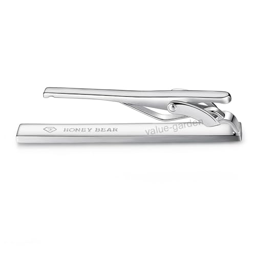 HONEY BEAR 5cm/5.4cm/6cm Mens Tie Clip Bar for Normal Size Steel Business Wedding Gift 1.97"/2.12"/2.36" - style: 5cm Mattes Silver