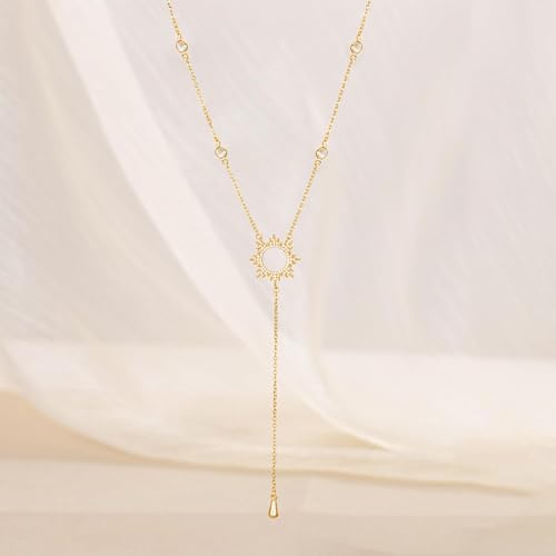 CHESKY Long Necklace for Women, 14k Gold Plated/Streling Silver Lariat Y Necklaces - style: y necklace 06