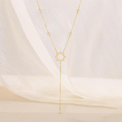 CHESKY Long Necklace for Women, 14k Gold Plated/Streling Silver Lariat Y Necklaces - style: y necklace 06
