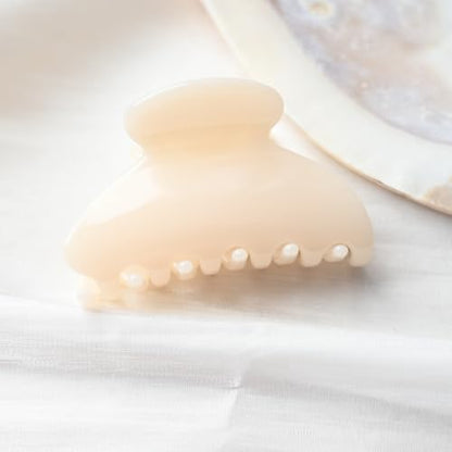 Handmade Celluloid Acetate French Design Barrettes Tortoise Shell Claws Hair Claw Luxury Fashion Accessories Hair Clip for Women (cream white) - color: cream white