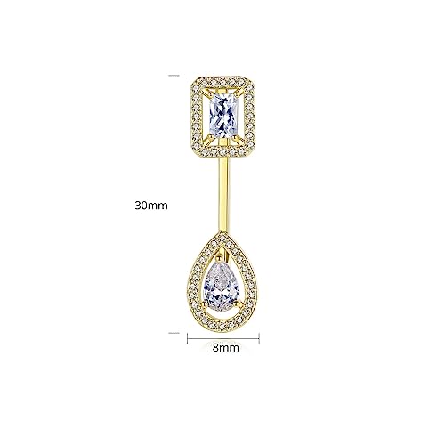 Gold Plated Geometric Style Sparkly Dainty Rectangle Teardrop Shaped AAAAA Australia Crystal with Cubic Zirconia Y Necklace Fashion Jewelry for Women & Teen Girls - color: Teardrop White Gold