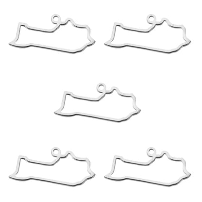 kkjoy 5Pcs Hollow Continents Maps of USA Pendant Charms for Jewelry Making and Crafting, Stainless Steel Mini Charm Craft Supplies Accessories for DIY Bracelet Necklace Earrings - color: Hollow Kentucky Map - Silver