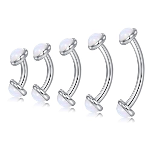 VCMART 14g Belly Button Ring Belly Button Piercing Belly Rings Surgical Steel Belly Button Rings 6mm 8mm 10mm 12mm 14mm 16mm 18mm Short Long Bar Belly Piercing Jewelry for Women Silver - color: E1 -6/8/10/12/14MM