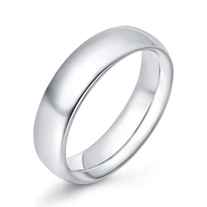 KAZITSAN 2mm 4mm 6mm Stainless Steel Rings for Women Men High Polish Plain Dome Silver/Gold/Rose Gold Wedding Band Comfort Fit - color: 6mm-Silver