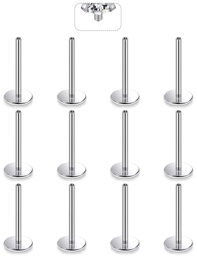 F136 Titanium 20/18/16G Threaded/Threadless Flat Earring Back Converter Kit Nose Lip Rings Medusa Labret Flatback Posts Cartilage Helix Conch Tragus Stud Piercing Jewelry Bar for Women Men - color: Internally Threaded, size: 20g, 3/8in